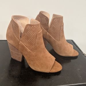 Tan lux sued ankle boots